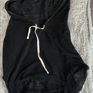 Hollister Black Cropped Hooded Sweatshirt